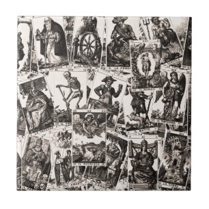 Carreau Motif de cartes de tarot