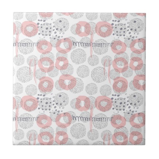 Carreau Motif de cercle de point de polka (Devant)