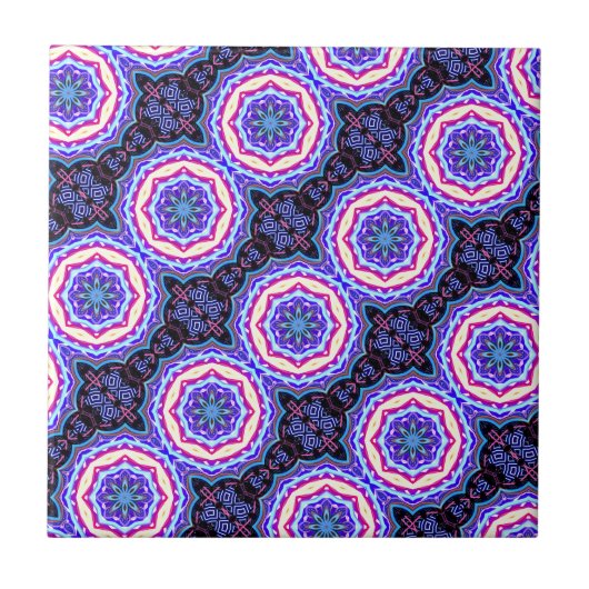 Carreau motif de cercles de mandala (Devant)