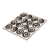 Carreau Motif de cercles noir et crème de milieu de siècle (Côté)