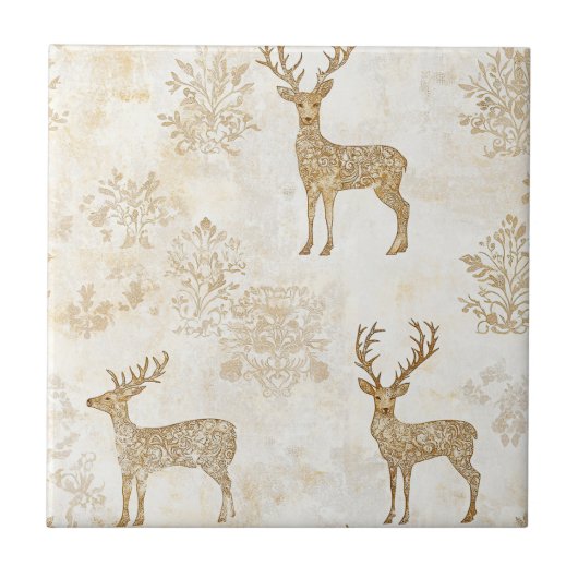 Carreau Motif de cerf de la forêt neutre (Devant)