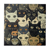Carreau Motif de chat Artsy (Devant)
