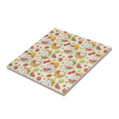 Carreau Motif de chat aux fruits d'été - Conception de piq (Côté)