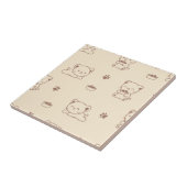 Carreau Motif de chat beige mignon (1) (Côté)