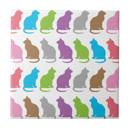 Carreau Motif de chat coloré (Devant)
