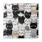 Carreau Motif de chat fantaisiste mignon (Devant)