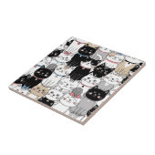 Carreau Motif de chat fantaisiste mignon (Côté)