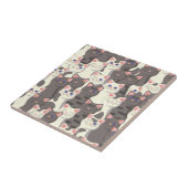 Carreau Motif de chats blancs et gris (Côté)