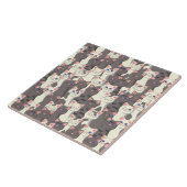 Carreau Motif de chats blancs et gris (Côté)