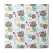 Carreau Motif De Chats, Chats Mignons, Chatons, Poisson (Devant)