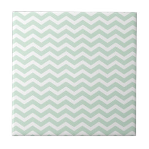 Carreau Motif de Chevron blanc vert à la menthe