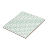 Carreau Motif de Chevron blanc vert à la menthe (Côté)