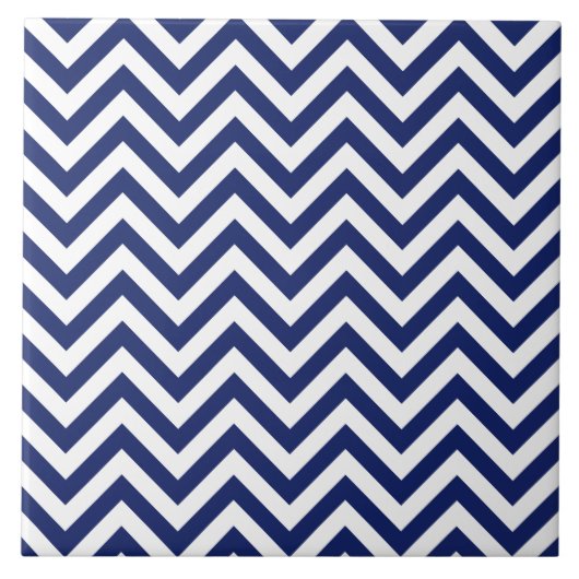 Carreau Motif de Chevron de rayures de zigzag de bleu (Devant)
