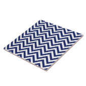 Carreau Motif de Chevron de rayures de zigzag de bleu (Côté)