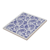 Carreau Motif de Chine bleu et blanc avec Paisleys Designs (Côté)