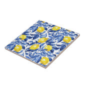 Carreau Motif de citron à l'aquarelle bleue  (Côté)