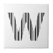 CARREAU MOTIF DE CODE À BARRES DE LA PREMIÈRE INITIALE LET (Devant)