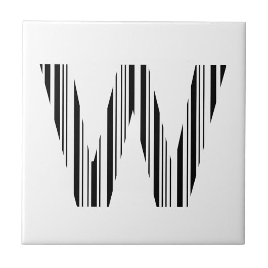 CARREAU MOTIF DE CODE À BARRES DE LA PREMIÈRE INITIALE LET (Devant)