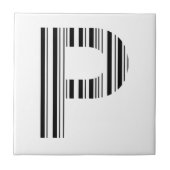 CARREAU MOTIF DE CODE À BARRES DE PREMIÈRE INITIALE CODE À (Devant)