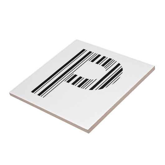 CARREAU MOTIF DE CODE À BARRES DE PREMIÈRE INITIALE CODE À (Côté)