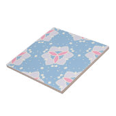 Carreau Motif de coeur Abstrait bleu et rose (Côté)