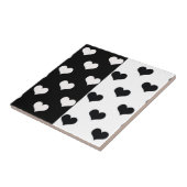 Carreau Motif de coeur Black White Love (Côté)