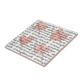 Carreau Motif de cœur moderne avec fond de script (19) (Côté)