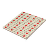 Carreau Motif de cœur moderne avec fond de script (20) (Côté)