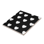 Carreau Motif de coeur noir et blanc (Côté)