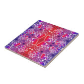 Carreau Motif de coeur romantique violet et rouge Whimsica (Côté)