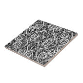 Carreau Motif de cœurs noirs et blancs mignons (Côté)