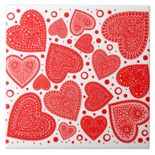Carreau Motif de cœurs rouges partout