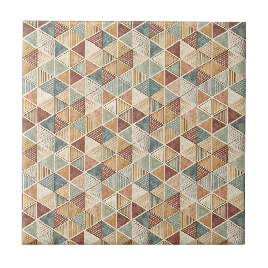 Carreau Motif de conception de triangle géométrique abstra (Devant)
