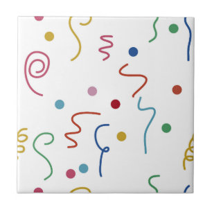 Carreau Motif de Confettis de Fête Colorés