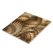 Carreau Motif de coquillages d'aquarelles dorées (Côté)