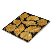 Carreau Motif de coquillages - or et noir (Côté)