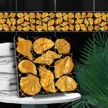 Carreau Motif de coquillages - or et noir<br><div class="desc">Motif de coquillages - or et noir</div>