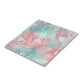 Carreau Motif de corail de coquillage tropical (Côté)