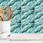 Carreau Motif de corde bleue marine côtière