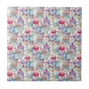 Carreau Motif de cottage champignon fantaisiste (6)