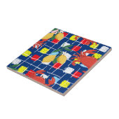 Carreau Motif de crabe côtier et de citron (Côté)