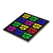 Carreau Motif de crânes colorés (Côté)