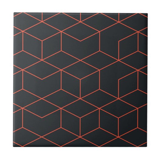 Carreau motif de cube dynamique, rétro, simple, cool, tend (Devant)