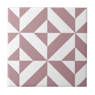 Carreau Motif de cube géométrique Mauve foncé