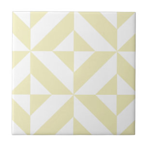 Carreau Motif de cube géométrique or pâle