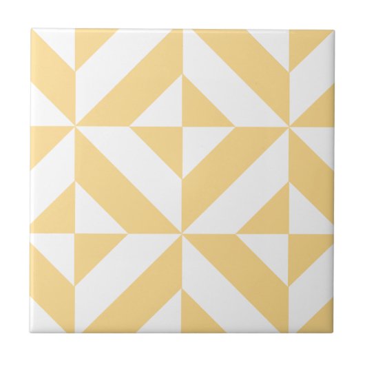 Carreau Motif de cube géométrique Pale Melon (Devant)
