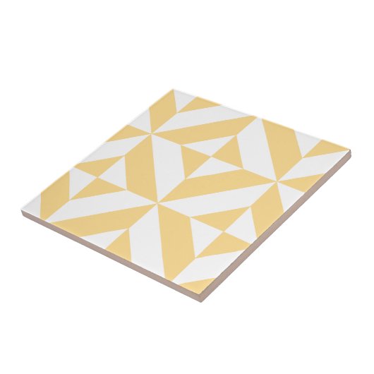 Carreau Motif de cube géométrique Pale Melon (Côté)