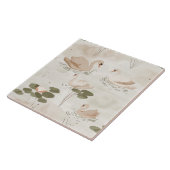 Carreau Motif de cygne d'aquarelle mignonne (Côté)