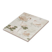 Carreau Motif de cygne d'aquarelle mignonne (Côté)