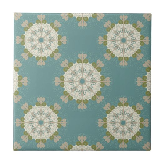 Carreau Motif de damassé avec les éléments abstraits (Devant)